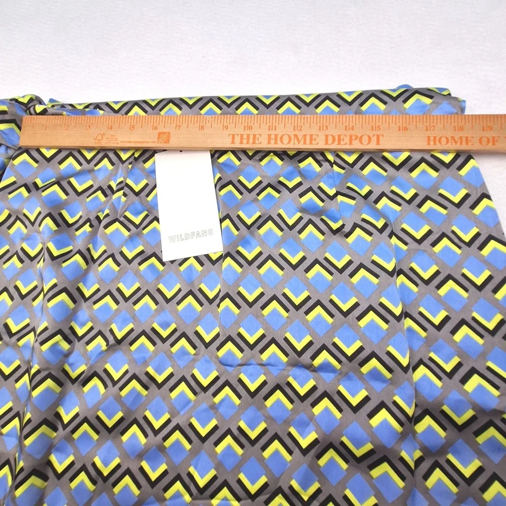 Wildfang‎ Empower Satin Wrap Skirt Womens XL Cubic Geometric Chevron Modern NWT